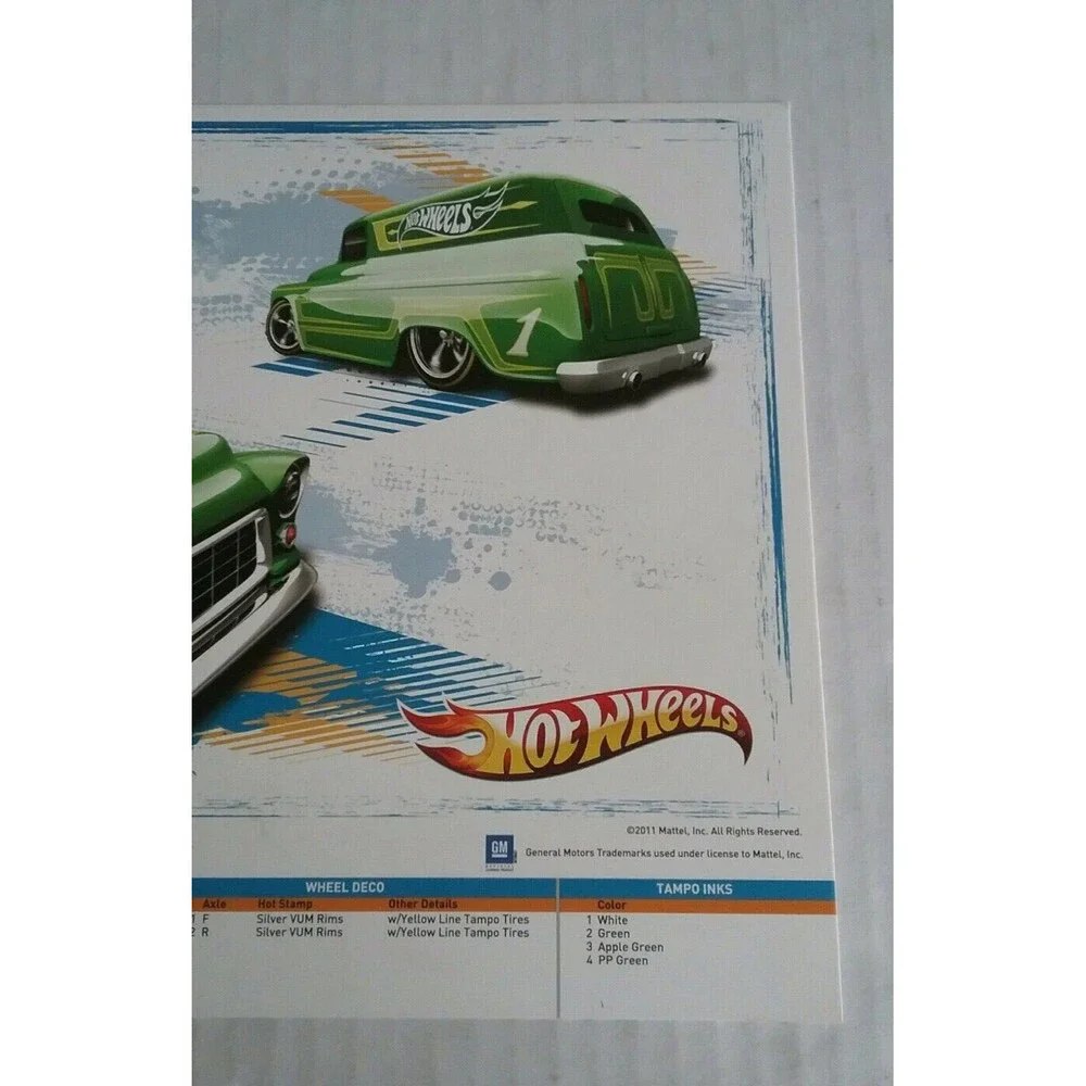 2012 Hot Wheels Collector Edition 11in x 8.5in '55 Chevy Panel Truck Poster